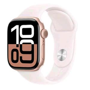 Apple watch series 10 gps 46mm cassa in alluminio rose gold cinturino sport rosa fard – m/l