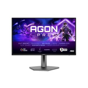 Aoc agon pro ag326ud 31.5 4k ultra hd qd-oled 3840 x 2160 0.03ms 165hz displayhrd400 true black altoparlanti usb -2 x hdmi -1 x displayport nero