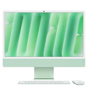Apple imac 2024 24 retina display 4.5k all in one 23.5 chip apple m4 cpu 10-core gpu 10 core ram 24gb ssd 512gb wi-fi 6e-gigabit lan italia verde