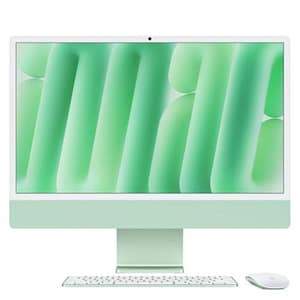 Apple imac 2024 24 retina display 4.5k all in one 23.5 chip apple m4 cpu 8-core gpu 8 core ram 16gb ssd 256gb wi-fi 6e-gigabit lan italia verde