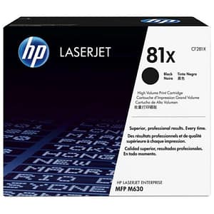 Hp 81x toner nero per laserjet enterprise mfp 630dn-m630f-m680z-mfp m630h 10.500pg (cf281x)