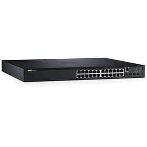Dell 210-aevy switch 24 porte lan uplink rj-45 10/100/1000 mbps 4 porte uplink 10gb 24 porte poe 512 vlan supportate colore nero