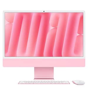 Apple imac 2024 24 retina display 4.5k all in one 23.5 chip apple m4 cpu 8-core gpu 8 core ram 16gb ssd 256gb wi-fi 6e-gigabit lan italia rosa