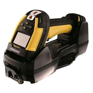 Datalogic pm9600 lettore di codici a barre scanner corldesss 2d con display oled 4k 2.8 senza fili 433mhz ip65/67 kit con base e cavo rs232 e cavo alimentazione
