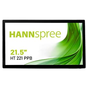 Monitor m-touch hannspree lcd led 21.5 wide ht221ppb 4ms mm fhd 1000:1 black vga hdmi dp usb vesa no base
