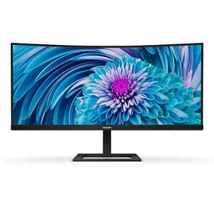 Monitor philips lcd curved va led 34 wide 346e2cuae/00 4ms lowblue mm wqhd 3000:1 black hdmi dp usb-c reg.alt. vesa fino:31/03
