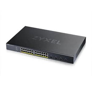 Zyxel switch poe nebula 24 porte gigabit 4 sfp 10g 375w smart managed ethernet