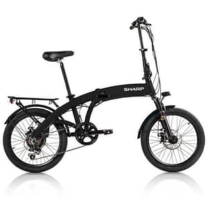 Sharp brno (bk-bm04e-b) foldable e-bike (nera) – bicicletta elettrica – ruote 20×2.25 – motore 250w 36v – batteria 36v 10ah certificata – telaio in alluminio – autonomia fino ad 45km
