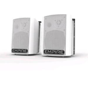 Empire wall 250 mic casse amplificate 250 w con ingresso microfonico jack 6.3mm + porta usb bianco