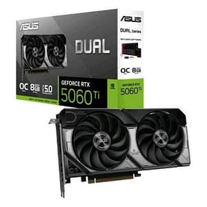 Asus dual-rtx5060ti-o8g nvidia geforce rtx 5060 ti 8 gb gddr7 dual fan pci express 5.0 1 x hdmi 3 x displayport