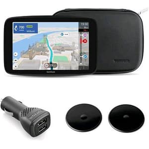 Tom tom go camper 2 gen max 700 premium pack navigatore per camper e roulotte 7 aggiornamenti wi-fi tomtom traffic alvataggio profili, autovelox, mappe mondo con accessori
