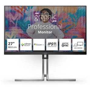 Aoc monitor 27 ips 16:9 4ms 420 cdm, usb-c, pivot, dp/hdmi