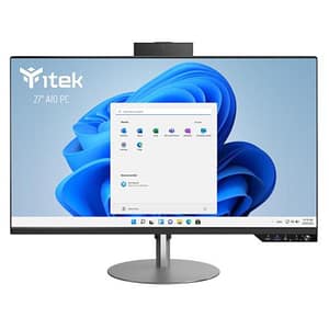 Itek pc aio barebone 27 fhd, h610, 2xddr4, m.2, 2x ssd/hdd 2.5, wifi, bt, pop-up cam, spkr, type-c
