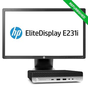 Rinovo rnbundle44 – hp 600-800 g4/g5 ultra mini pc – cpu intel i5 8 gen – ram 8gb – ssd 256gb – win 11 pro + monitor hp 23 (e23i) grade a – garanzia 1 anno