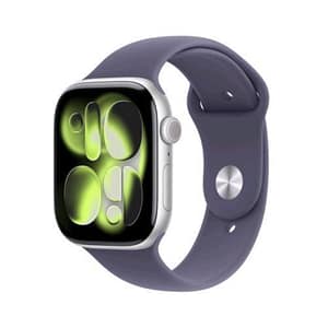 Apple watch series 11 gps + cellular 5g 46mm cassa alluminio argento con sport band viola nebbia – m/l
