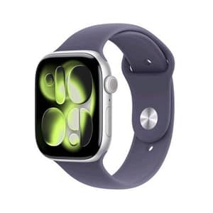 Apple watch series 11 gps 46mm cassa alluminio argento con sport band viola nebbia – m/l