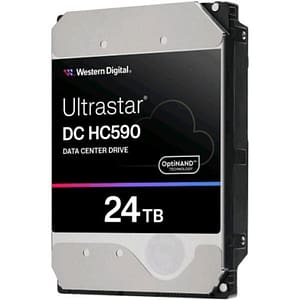 Western digital ultrastar dc hc590 hdd 24tb interno sata 6gb/s 3.5 crittografato data center drive buffer 512 mb 7.200rpm