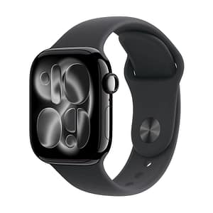 Apple watch series 11gps + cellular 42mmjet black aluminium case with black sport band – s/m