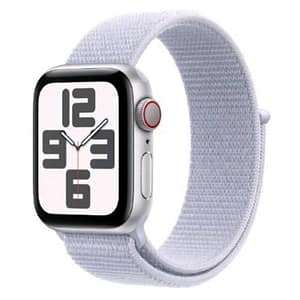 Apple watch se gps + cellular 4g 40mm cassa in alluminio argento cinturino sport loop nuvola azzurra