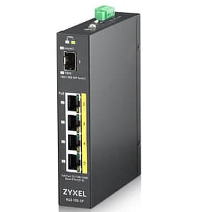 Zyxel switch industriale unmanaged, 4x gigabit poe 120w, din rail, alim. 12-58v dc