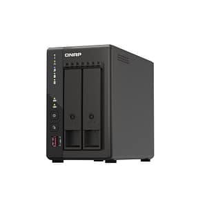 Qnap nas ts-253e tower 2-bay cpu celeron j6412 dual core + 8 gb ddr4 2x m.2 gen.3×1 + 2x 2.5 gbe