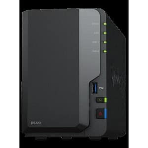 Synology nas tower 2bay 2.5/3.5 hdd sata cpu realtek rtd1619b + 2gb ram ddr4 + 1x gigabit + x3 usb