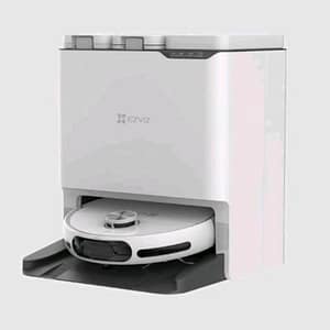 Ezviz rs20 max robot aspirapolvere lavapavimenti con stazione base autopulente anti grovigli telecamera e navigazione lds bianco
