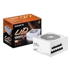 Gigabyte ud1000gm pg5 v2 ice alimentatore – pcie gen 5.1, 80 plus gold, design completamente modulare, ventola da 120 mm,