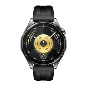Huawei watch gt6, cassa 46mm in acciaio inossidabile e cinturino nero. compatibile con ios e android. fino a 21 giorni di