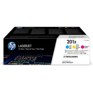 Hp confezione da 3 cartucce toner ciano/magenta/giallo originale ad alta capacità laserjet 201x