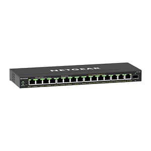 Netgear gs316ep-100pes switch di rete gestito gigabit ethernet (10/100/1000) supporto power over ethernet (poe) nero