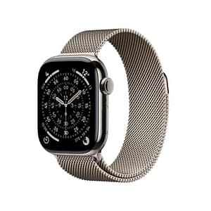 Apple watch series 11 gps + cellular 42mm natural titanium gehäuse mit natural milanese loop
