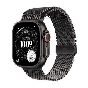 Apple watch ultra 3 gps + cellular 49mm black titanium case with black titanium milanese loop – large