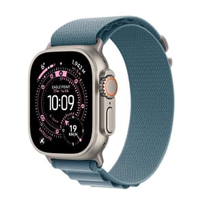 Apple watch ultra 3 gps + cellular 49mm natural titanium case with light blue alpine loop – large