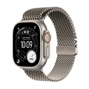 Apple watch ultra 3 gps + cellular 49mm natural titanium case with natural titanium milanese loop – small