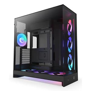 Nzxt h9 flow rgb+ (2025) all black midi tower atx gaming gehäuse schwarz mit glasfenster