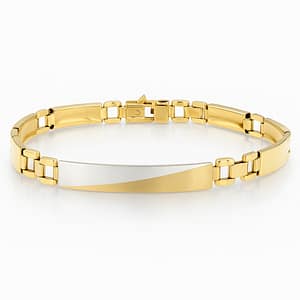 Bracciale Uomo Oro Giallo Bianco GL101239