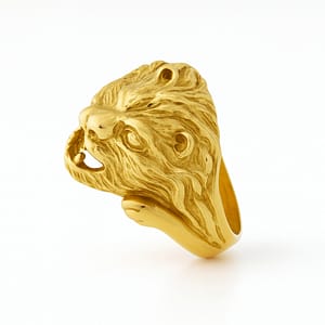 Anello Uomo Oro Giallo Testa di Leone GL102030