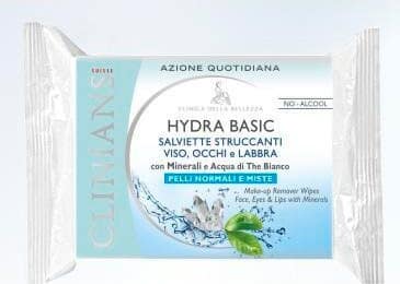 Clinians Hydra Basic Salviette Struccanti Viso, Occhi E Labbra Pelli Normali E Miste 25 Pezzi