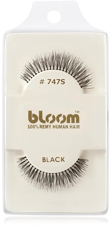 Bloom Natural ciglia finte in capelli naturali No. 747S (nero) 1 cm