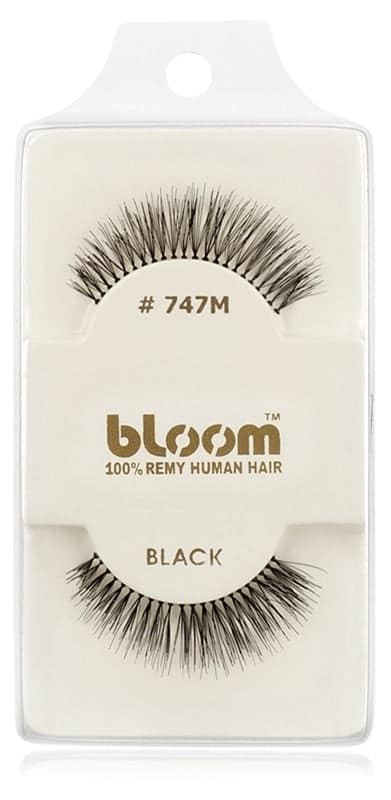 Bloom Natural ciglia finte in capelli naturali No. 747M (nero) 1 cm