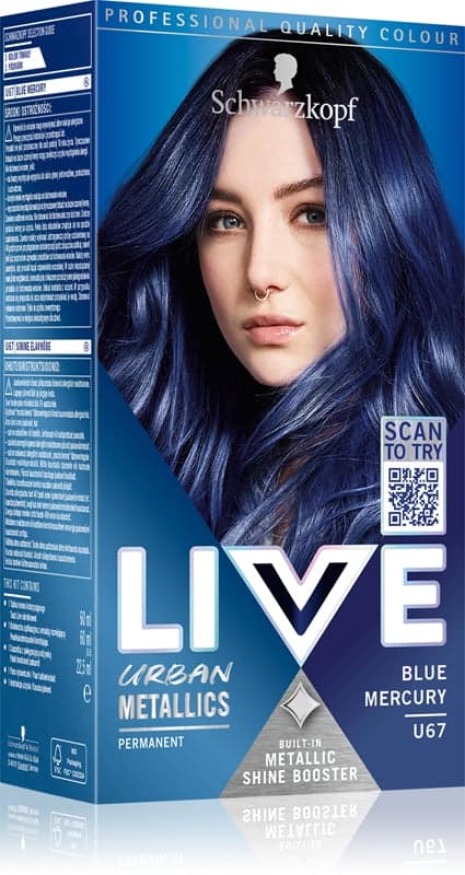 Schwarzkopf LIVE Urban Metallics tinta permanente per capelli colore U67 Blue Mercury