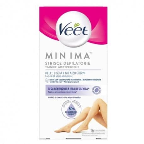 Veet Minima 16 Strisce Depilatorie Corpo Gambe
