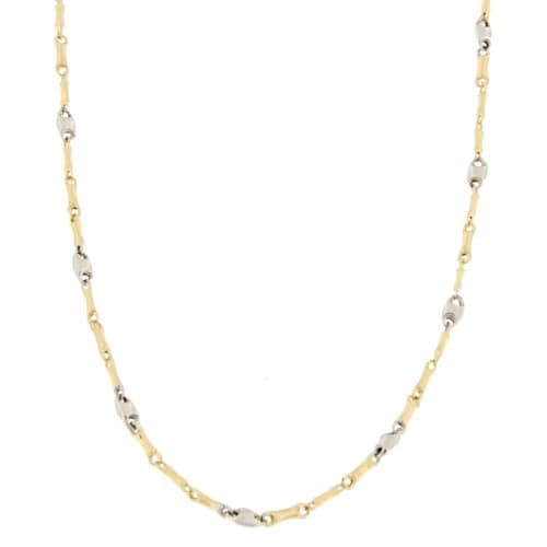 Collana Uomo Oro Giallo Bianco GL100352