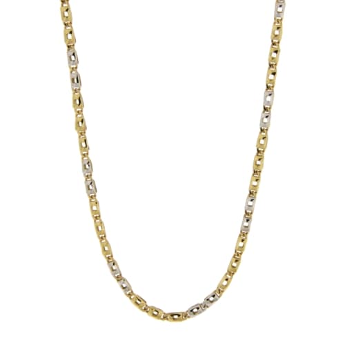 Collana Uomo Oro Giallo Bianco GL101411