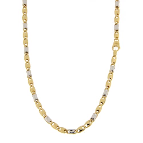 Collana Uomo Oro Giallo Bianco GL101855