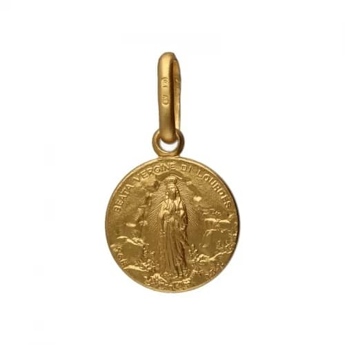 Medaglia Madonna di Lourdes Oro Giallo GL100746