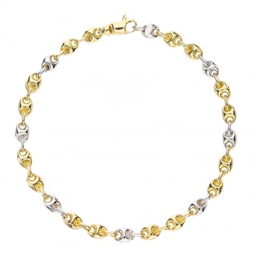 Bracciale Uomo Oro Giallo Bianco GL101616
