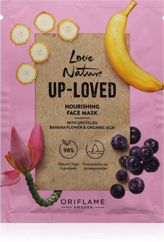 Oriflame Love Nature Up-Loved Upcycled Banana Flower & Organic Acai maschera idratante e nutriente viso 10 ml