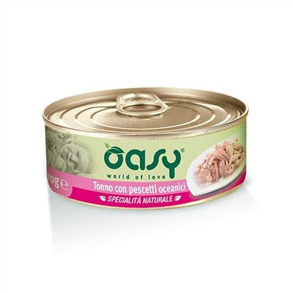 Oasy Natural Adult Tonno e Pescetti Oceanici per Gatti Peso Confezione 70 g – KIT 6x